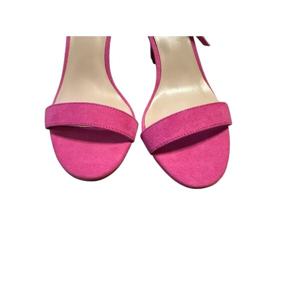 Bandolino Womens Pink Open Toe Ankle Strap Suede Heels Size 6.5M $89 - Picture 3 of 7